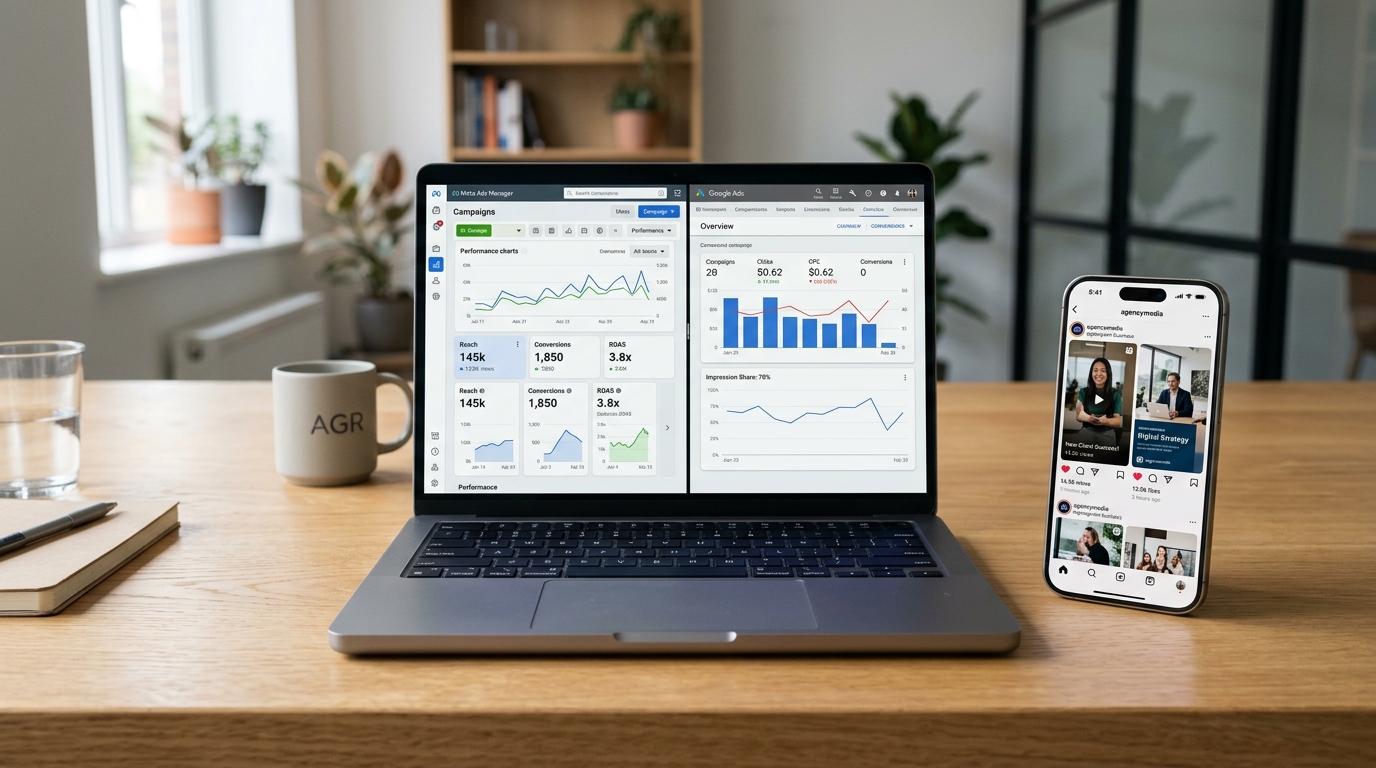 SEO, Performance Ads & Social Media Portfolio Showcase